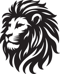 lion head vector silhouette white background