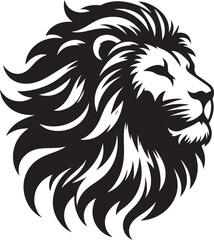 lion head vector silhouette white background