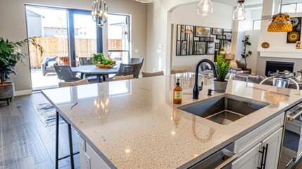 257. Kitchen with a countertop, sink, and kitchen appliances