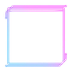 purple blue frame square neon light
