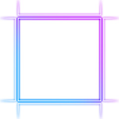 purple blue frame square neon light