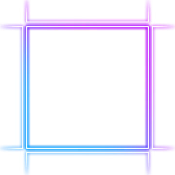 purple blue frame square neon light