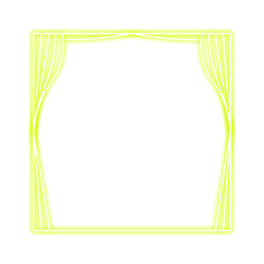 green frame square and curtain neon light