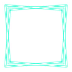 green mint frame square and stacked neon light