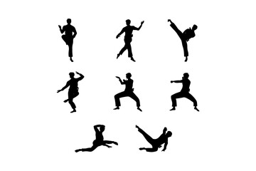 silhouette of the pencak silat martial arts movement