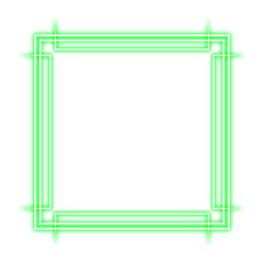 green frame square neon light