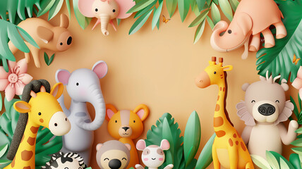 Naklejka premium 3D illustration of World Animal Day