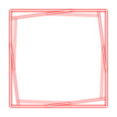 red frame square neon light