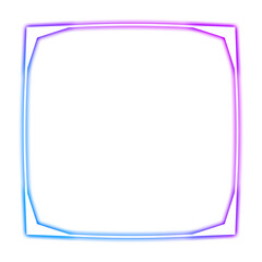 purple blue frame square corner and curve neon light