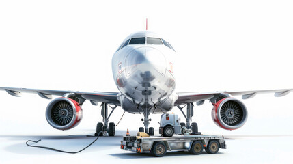 Naklejka premium Aircraft Tugs: Moves aircraft safely on the ground without engine power isolated on white background