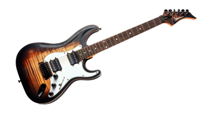 a guitar musical instrument isolated over transparent background