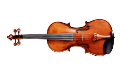 a violin musical instrument isolated over transparent background
