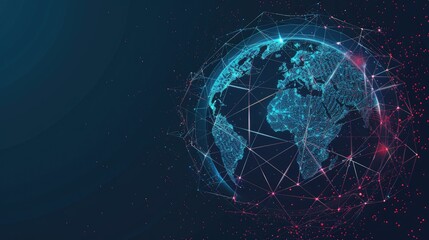 Global network connection. World and map point and line composition concept of global business