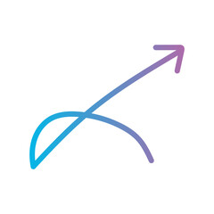 Colourful Abstract Free Flowing Doodle Arrow