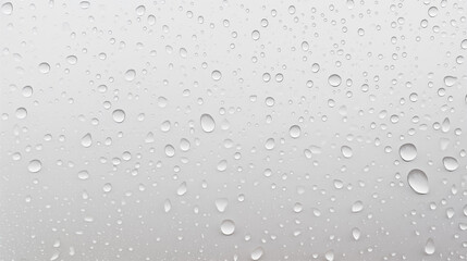 Drops of Water, Rain and Dew on White Background, Abstract Image, Texture, Pattern Background, Wallpaper, Background, Cover and Screen of Cell Phone, Smartphone, Computer, Laptop, Format 9:16 and 16:9