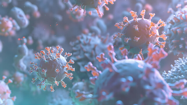 Virus or bacteria cells background