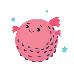 Puffer fish icon clipart avatar logtotype isolated vector illustration