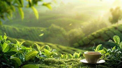 tea garden background for banner