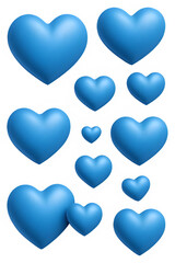 3D blue hearts