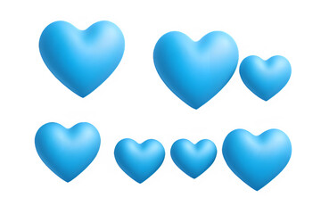 3D blue hearts