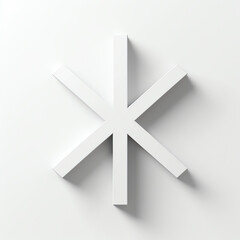 Fototapeta premium 3D White Asterisk on White Background