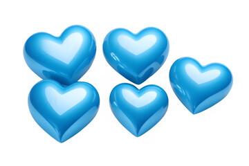 3D blue hearts