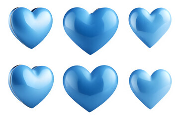 3D blue hearts