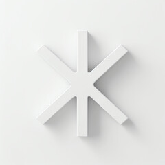 Obraz premium 3D White Asterisk on White Background