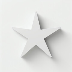 3D White Asterisk on White Background
