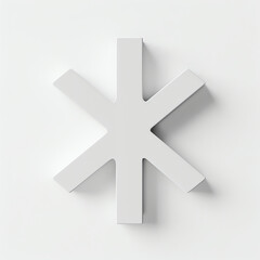 Obraz premium 3D White Asterisk on White Background
