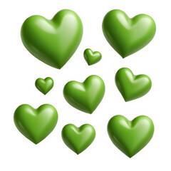 Fototapeta premium 3D green hearts