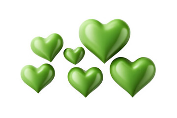 3D green hearts