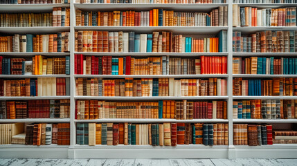 bookshelf pattern with dozens books generated by AI