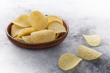 Potato chips . Fast food and snacks concept.