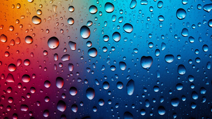 Drops of Water, Rain and Dew on Multicolored Background, Abstract Image, Texture, Pattern Background, Wallpaper, Background, Cell Phone Cover and Screen, Smartphone, Computer, Laptop, 9:16 and 16:9 Fo