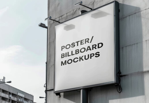 Square Billboard Mockup Template