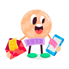 Handy flat sticker of mobile communication 

