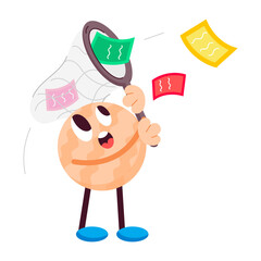 Premium flat sticker depicting email stealing 