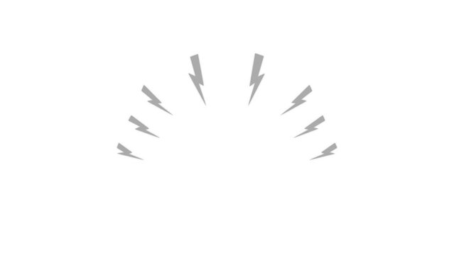 Animated lightning element. Flat cartoon style HD video footage. Electric discharge. Color illustration of thunderstorm on black background with alpha channel