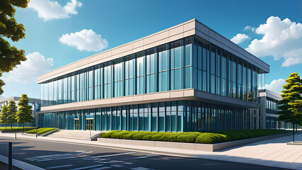 Obraz premium A Transparent School Embraces the Urban Buzz