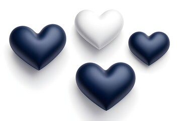 Fototapeta premium 3D navy hearts