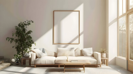 Frame Mockup in Vintage Farmhouse: A farmhouse-style living room with a distressed wooden frame holding an ISO A2 poster. Rustic furniture and vintage decor elements fill the space.