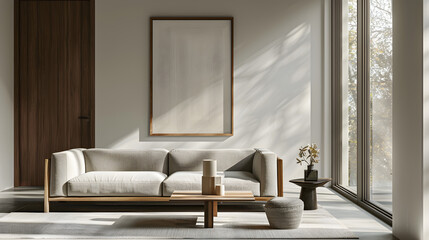 Frame Mockup in Vintage Farmhouse: A farmhouse-style living room with a distressed wooden frame holding an ISO A2 poster. Rustic furniture and vintage decor elements fill the space.