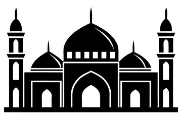 black silhouette mosque vector illustration