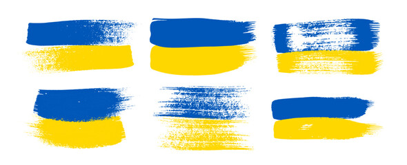 Set of Ukrainian national flags