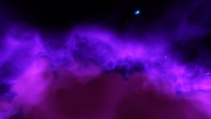 A purple space background with stars and a galaxy
