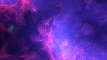 A blue and purple space background with stars and a galaxy