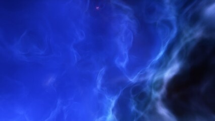 A blue and purple space background with stars and a galaxy