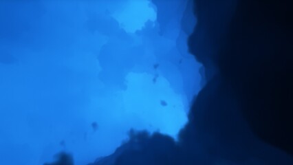 A blue and purple space background with stars and a galaxy