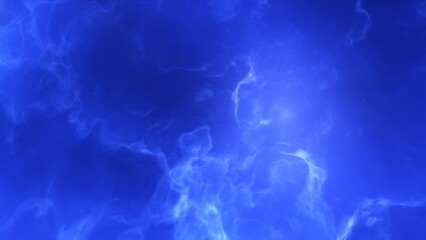 A blue space background with stars and a galaxy